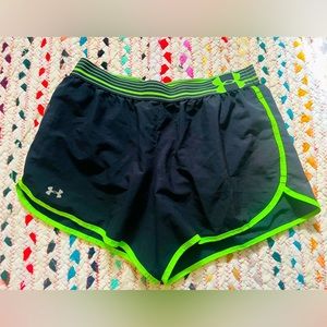 Under Armor athletic shorts neon green/black size M